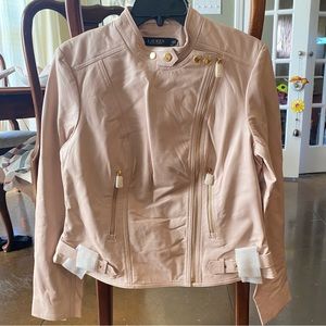 Ralph Lauren Pink Leather Jacket